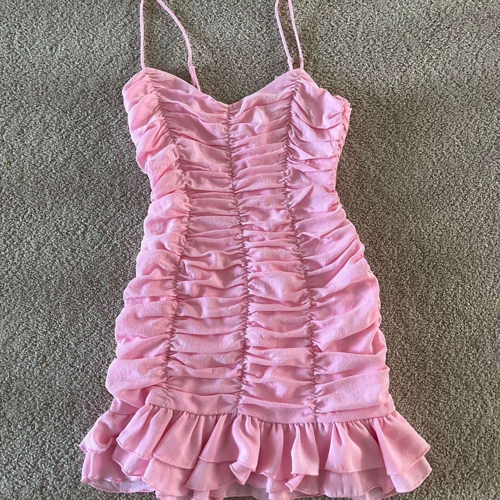 Pink Lucy in the sky mini dress, never worn, size xs